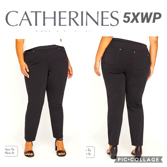 catherines knit jeans pull on